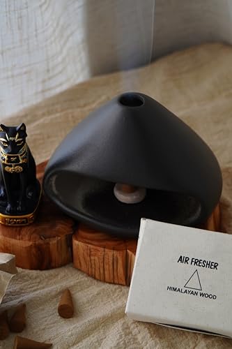 BEYLAB Gliniany Uchwyt na Palo Santo - Ceramiczny Palnik Kadzideł do Drewnianych Patyczków, Szałwii, Kadzideł Stożkowych, Miska do Oczyszczania Energii i Okadzania, Ręcznie Wykonany Prezent na