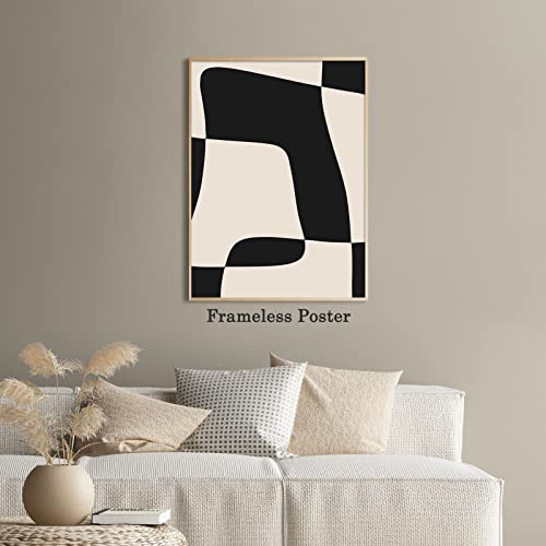 Black And Beige Canvas Wall Art Abstract Neutral Poster Beige Boho Wall Art Abstract Black Painting For Bedroom Decor Abstract Geometric Print Black And Beige Minimalist Wall Art 16X24Inch No Frame #TOP5