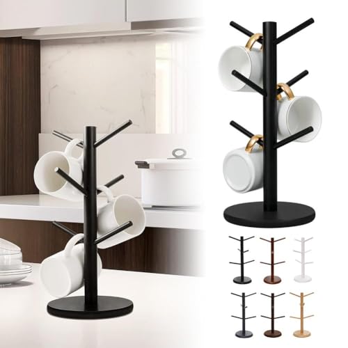Coffee Mug Holder, Mug Holder Tree, New Upgraded 360° Rotated, Thicker Base Coffee Cup Holder for Countertop, Non-Slip Cup Rack for Coffee Bar Accessories and Kitchen Home Organizer