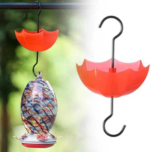 Ameisengraben für Kolibri-Futterspender, roter Regenschirm, Ameisenschutz mit großem Fassungsvermögen, Kolibri-Futterstation, Ameisenschutz, Kunststoff, hängender Ameisenschutz für Gartendekoration,