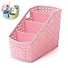 Produktbild Plastikaufbewahrungskorb Büro Kunststoff-Aufbewahrungsbox Desktop-Finishing-box Lagerbehälter Schreibtisch ordentlich Tablett Caddy Kasten ist 1pcs (pink, 4-Grid)