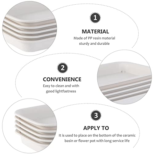 Cabilock Plant Tray 5Pcs Plastic Plant Saucer Drip Trays Flower Box Saucer Rectangular Flower Pot Drip Tray For Planter Pot Window Sill Shelf Drip Tray #TOP5