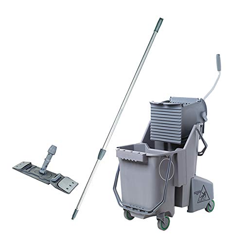 Unger Commercial SmartColor Floor Pack - 32qt/8gal Dual Bucket Cleaning System and Microfiber Mop - Side-Press Wringer for Clean/Dirty Water Separation, Gray - SCFPG by UNGER - Used condition - US$217.37