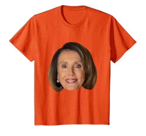 Nancy Pelosi Face T-Shirt, Youth, Orange, 3T