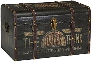 Household Essentials 9243-1 Large Vintage Decorative Home Storage Trunk - Luggage Style