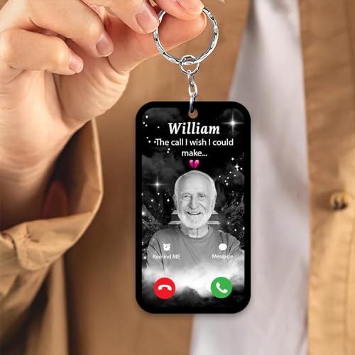 TM TEEMAN The Call I Wish I Could Take Keychain - Custom Photo and Name Keychain - Personalized the Call I Wish I Could Make Memorial Keychain with Picture, Sympathy Bereavement Gift