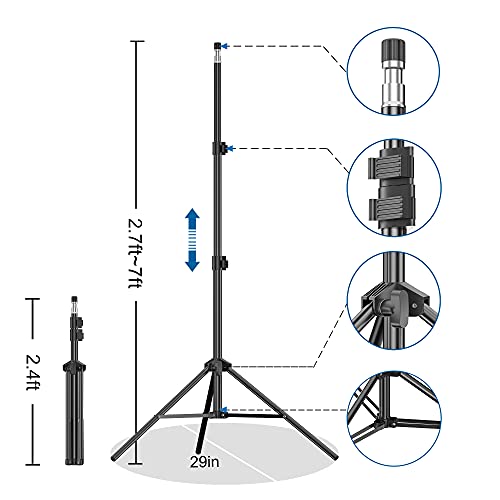 Fudesy Backdrop Stand 7X10Ft Adjustable Photography Background Support System Kit For Photo Video Studio With Carry Bag,Spring Clamps #TOP2
