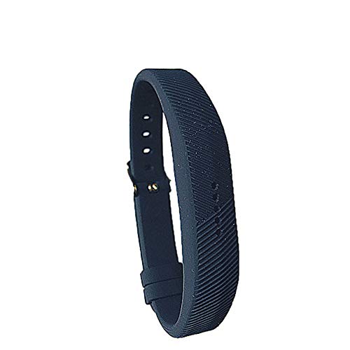 Preisvergleich Produktbild Silikon-Uhrenarmband-Ersatzgummiuhren... Wasserdicht Männer Frauen Ersatz Silikon Sportarmband für den fitbit Flex2 (Dunkelblau, 1Pcs)