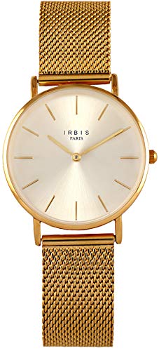 Montre Or Femme IRBIS Diadème Mesh Gold avec Bracelet Maille milanaise 36 mm