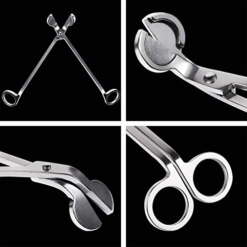 Image of EVERMARKET Candle Wick Trimmer, Polished Stainless Steel Wick Clipper Cutter - Reaches Deep Into Candles to Cut Spent Wicks, Allow Cleaner Burn and Prevent Soot Buildup