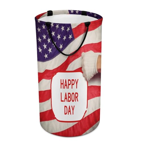 Happy Labor Day Laundry Hamper Large Collapsible Laundry Baskets Clothes