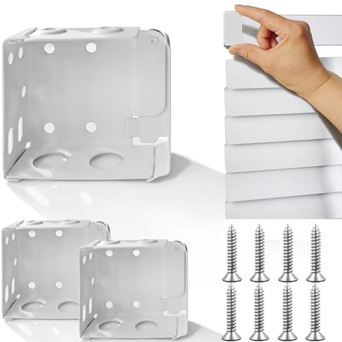 2PCS Mini Blind Brackets, Metal Window Blind Brackets, 2 inch White Window Blinds Headrail Holder Bracket for High Profile Blinds