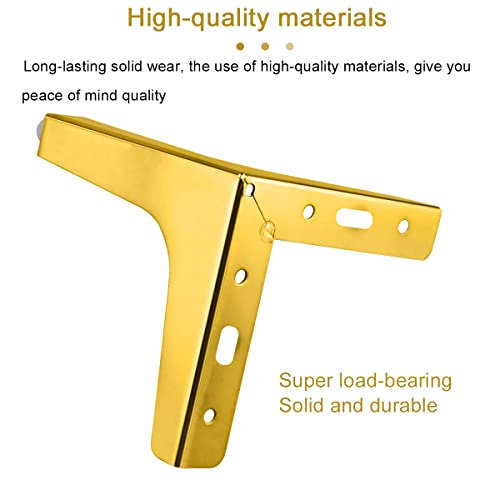 Metal Sofa Legs 4Pcs Metal Furniture Legs Furniture Replacement Leg Triangle Sofa Legs Heavy Duty Cabinet Feet Set With Screws For Diy Replacement Dresser Coffee Desk Wardrobes Bookcase（5.3Inch Gold #TOP1