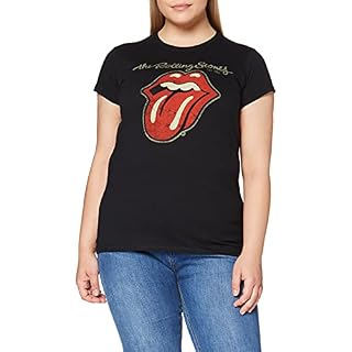 Rolling Stones Plastered Tongue T-Shirt Femme - Les Beatles, Paul McCartney, John Lennon, RIngo Starr, George Harrison