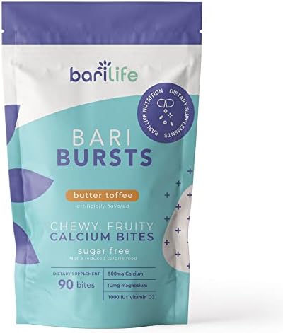 Bari Life BariBurst Calcium Citrate Soft Chews for Gastric Bypass, Gastric Sleeve and Duodenal Switch (Butter Toffee)