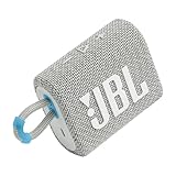 JBL Go 3 Eco: Portable Speaker with Bluetooth, Built-in Battery, Waterproof and Dustproof Feature - White