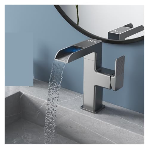 Grifo de lavabo cascada con luz LED y control de temperatura digital 6