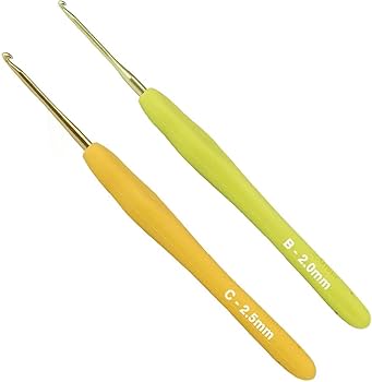 Amazon.com: 2.0mm and 2.5mm Crochet Hook，2pack Size Crochet Hook