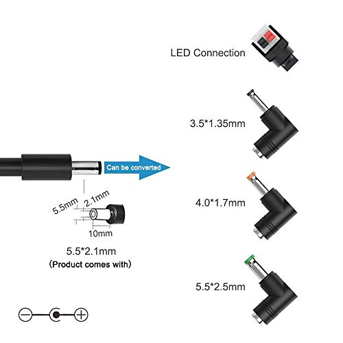 image for IBERLS (UL Listing) 12V 2A Universal Power Supply Adapter Charger for 