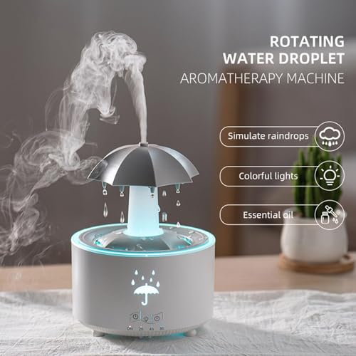 Humidificateur de pluie parapluie et diffuseur d'huiles essentielles avec télécommande - 4