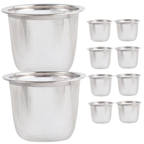 BAZEITFLOW 10 Piezas Filtro de Té de Acero Inoxidable Colador Metálico para Infusiones de Té Suelto Diseño Compacto y Práctico para Hogar y Oficina con Malla Fina y Distribución Uniforme