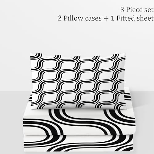 Drap housse géométrique 160x200 cm pour une chambre moderne et rangée - 8