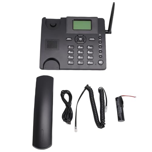 ZAICOLER Teléfono de Escritorio Inalámbrico gsm, Tarjeta SIM Dual 2G Teléfono Inalámbrico Fijo con Antena Radio Despertador, para Centro de Llamadas en Casa Empresa Hotel