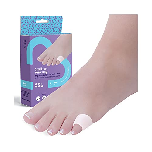 feet bcn Protector Dedos Pie de Gel para el Dedo Pequeño. Alivia la Presión y Protege de Rozaduras y Callos. Talla U. 4 uds. Fabricado en España.