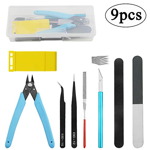 BXQINLENX Professional 9 PCS Gundam Model Tools Kit Modeler Basic Tools Craft Set