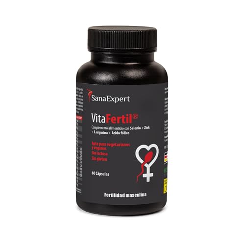 SanaExpert VitaFertil – Complemento Nutricional para Hombres – Con L-arginina, Zinc y Vitaminas Esenciales – 60 Cápsulas – Fabricado en Alemania