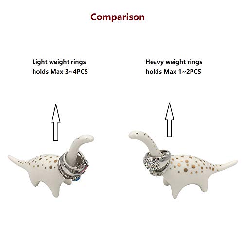 Oylz Adorable Little Ceramic Dinosaur Jewelry Ring Holder,Engagement Ring And Wedding Ring Display Holder Stand #TOP6