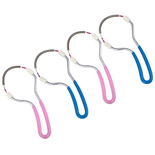 EXCEART 4Pcs Spring Facial Hair Remover Hair Removal Epilator Portable Spring Hair Shaver for Men Women Face Threading Tool Pink Blue