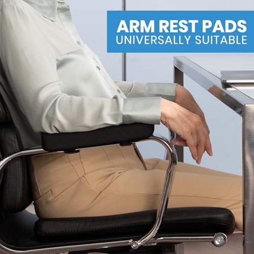 Everlasting Comfort Office Chair & Wheelchair Arm Pads - Cooling Memory Foam Arm Rest Cover for Desk, Gaming Chair, Wheelchair Armrest Pads - Image 9