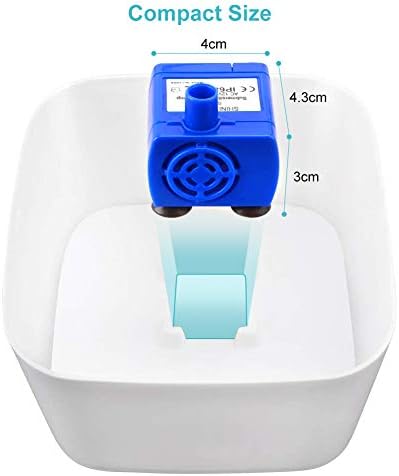 Miniatura 5 de Sumergible para fuente de mascotas, bomba de fuente para mascotas de 12 V, potente fuente de repuesto para mascotas con cable de alimentación de 5.9