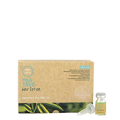 Paul Mitchell Tea Tree Hair Lotion Keravis & Tea Tree Oil - Haar-Lotion für mehr Volumen, Glanz und Feuchtigkeit, Pflege-Lotion wirkt gegen Haarbruch, 12 x 6 ml