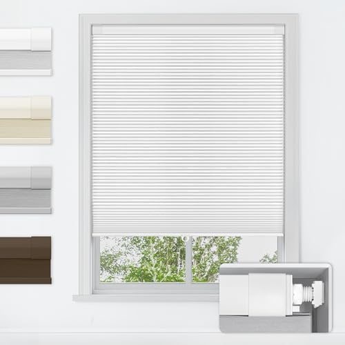 LazBlinds No Tools No Drill Cordless Cellular Shades, Blackout Li...