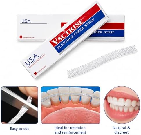 Set x 5 OrthodentalUSA Corp Fiber Splint Glass Flexible Strip, 125mm x 3.5mm, Pre-Impregnated, for Periodontic Splinting, Temporary Prostheses Fabrication and Restoration Reinforcement