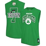 Ultra Game Men's NBA Official Sleeveless Players Mesh Tank Top Muscle T-Shirt, Boston Celtics, Jaylen Brown, Team Color, Large