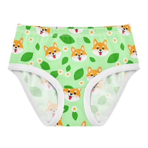 Cute Dog Flowers Floral Green Toddler Girls's Underwear 2T 2301886