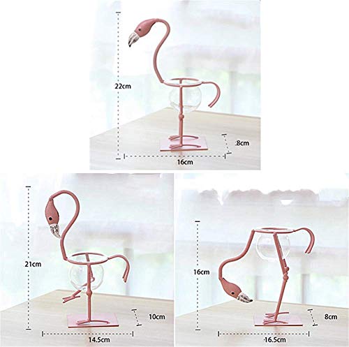 Molinter Vaas hydrocultuur bloempot hydrocultuur glazen flessen bloemenvaas met flamingo plank voor kantoor Home Decor (stijl 1) - Afbeelding 7