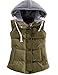 Produktbild EMMA Womens Quilted Button Removable Hood Padded Gilet Casual Warm Winter Autumn Vest Down Sleeveless Jacket Outwear Bodywarmer Coat(AG,3XL)