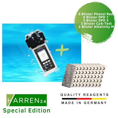 Harren24 Poollab |0 Special Edition - Elektronischer Pooltester (Photometer), Chlor, pH, Phenol Red, CYA, AlkalM Testerg