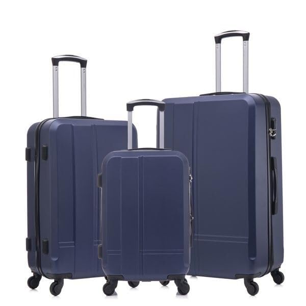 Durable Lightweight Luggage Set of 3 (20/24/28 inch) - Hard Shell Design with 360° Rotating Wheels - Stylish Blue Travel Suitcase Set