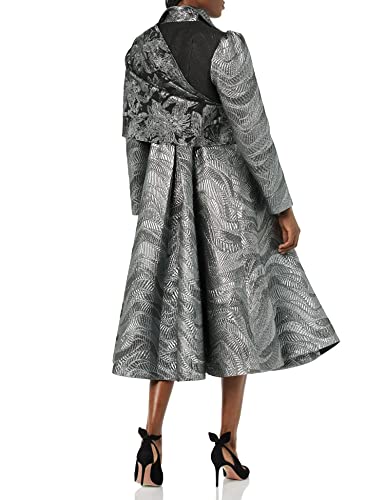 Making The Cut Season 3 Episode 3 Winning Look Jeanette's Metallic Jacquard Coat With Sash, Silver, Xxl, Plus Size #TOP1