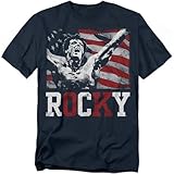Popfunk Rocky Movie Sylverster Stallone American Flag T-Shirt (Large)