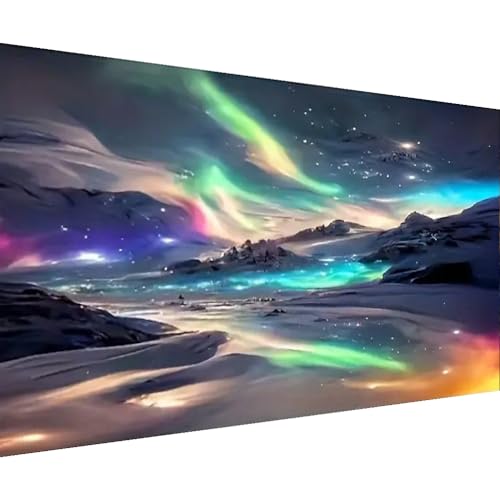 BOHADIY 5D Diamond Art Aurora Sky, Mountain Diamond Painting Kits for Adults?DIY Full Drill Crystal Rhinestone Arts and Crafts?Gem Art Paint with Diamond Home Wall Decor 27.5 X 15.7inch