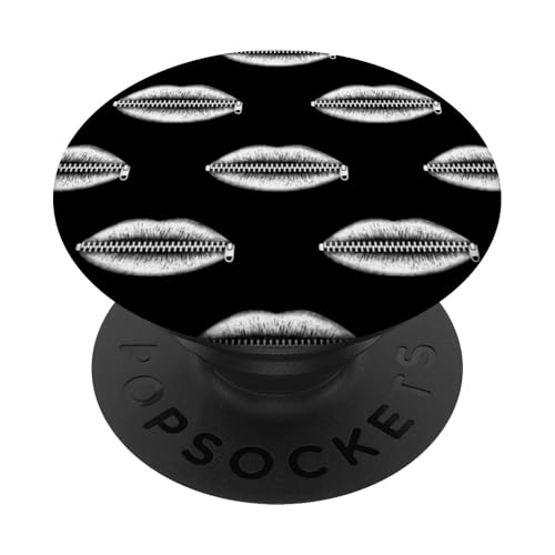Labios con Cremallera Simple Minimalista PopSockets PopGrip Adhesivo