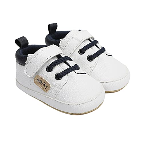 Infant Toddler Baby Girls Boys Shoes Sandals Athletic Leather Sneakers First Walkers Prewalkers (White, 4 Toddler)2