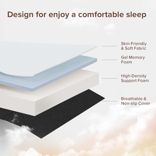 Image of ROXGOX Memory Foam Trifold Mattress, 4 Inch Single Foldable Mattress, Portable Floor Bed with Washable Cover, Handle & Non-Slip Bottom, for RV, Travel, Camping, Yoga, 75 inchx25 inchx4 inch, White Green