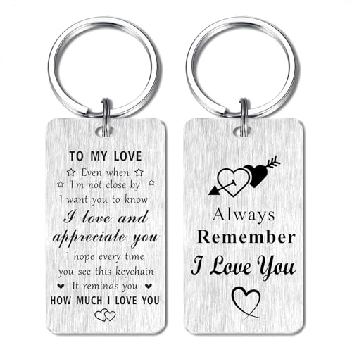 Jzxwan Love Gifts Keychain for Him Her, I Love You
